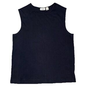 Cato M Black Sleeveless Knit Top Cotton Stretch Crewneck Casual Basic Tank